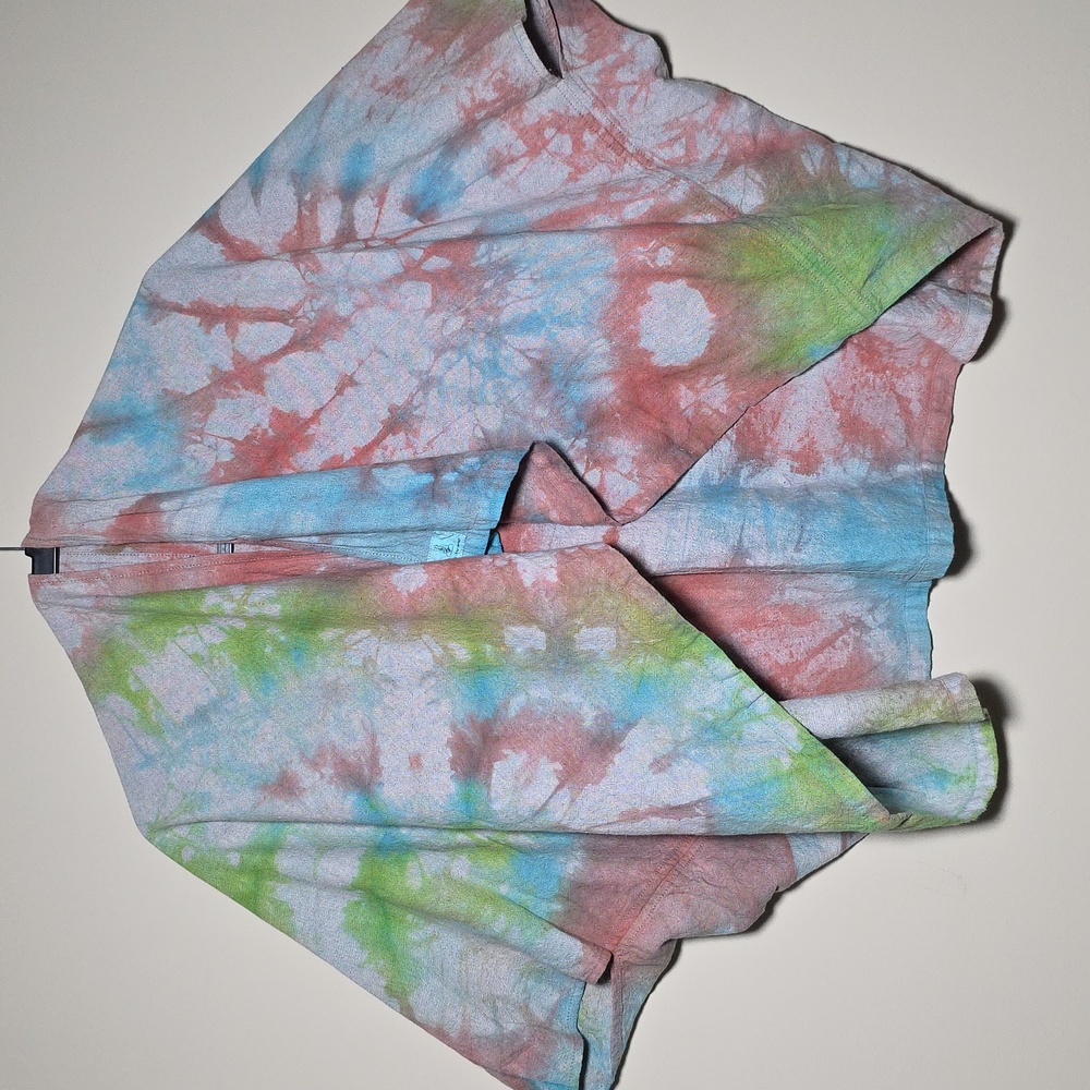 Tie-Dye Open Front Women’s Top - Multicolor